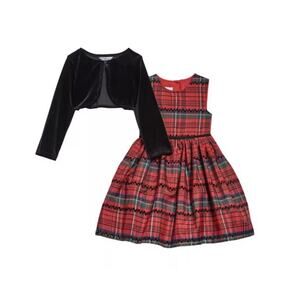 Pippa & Julie baby Plaid Taffeta
Dress & Velvet Jacket Set 6-9 months